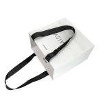 Embossing Ribbon Handle Cosmetic Paper Bags White Paper Carrier Bags
