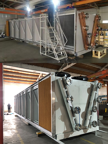 Low Noise Closed Circuit V Type Dry Cooling Towers With Axial Fans