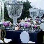Saixin hot sale wedding decoration large crystal centerpiece flower stands