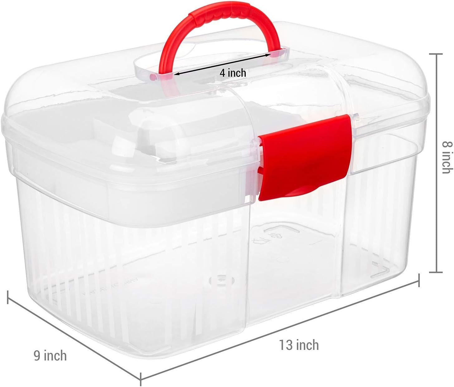 Clear First Aid Kit Container, Travel Medicine Storage Box With Tray First Aid Kit Container, Clear Organizer Box