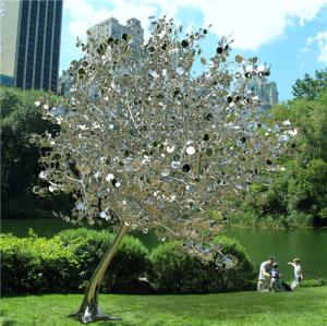 Wholesale 3m Metal Tree 316L Stainless Steel Sculptures Garden Modern Mirror Polishing from china suppliers