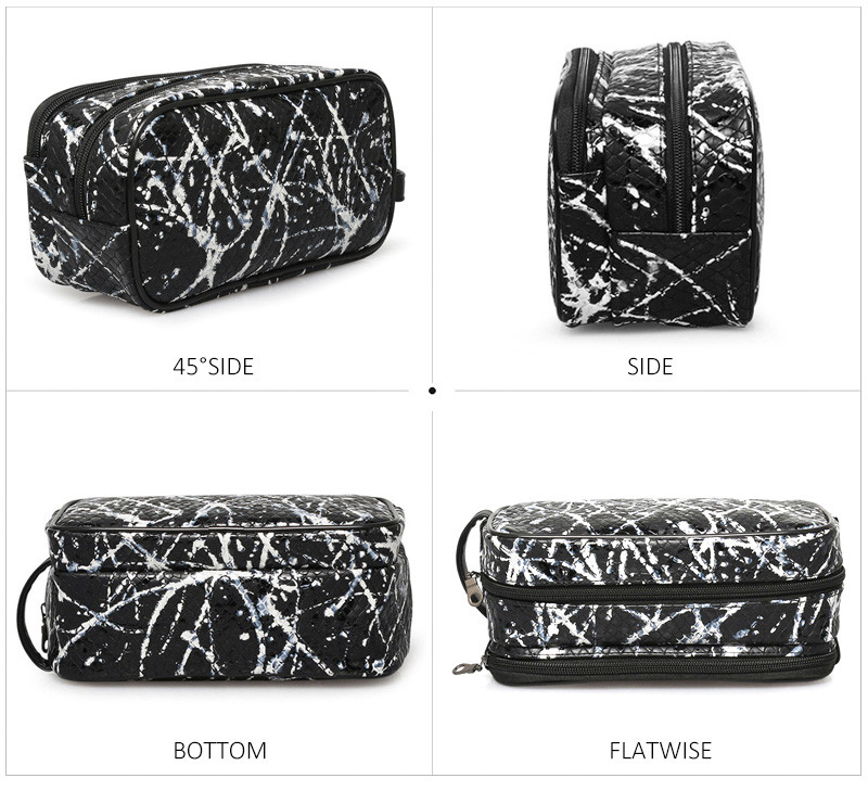 Professional Customized Multi-Functional Double Zipper Canvas Cosmetic Bag