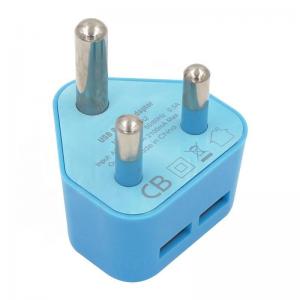 Wholesale 5V 2.1A Dual USB Charger Travel Power Adapter for South Africa and India from china suppliers