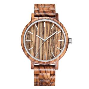 Wholesale Mineral Glass Most Accurate Quartz Watch Natural Zebra Wood Color from china suppliers