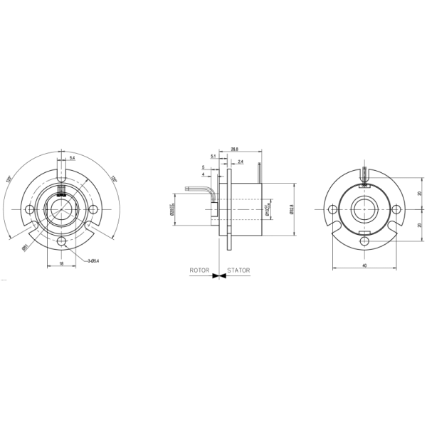 6 Channel Slip Ring for 365 ℉with Flange