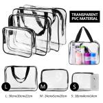Waterproof Unisex 3pcs Clear Vinyl PVC Makeup Pouch