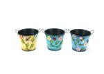 Round Metal Flower Pot Decoration Indoor / Outdoor Garden Metal Ornaments