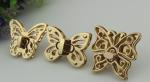 Multi-size butterfly pattern gold zinc alloy fashion handbag twist turn locks