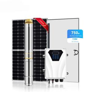 Wholesale Good quality brushless agricultural irrigation high pressure solar submersible deep well water solar dc pump from china suppliers