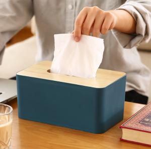 Wholesale Removable Rectangular Household Storage Container Wooden Bamboo Tissue Box from china suppliers