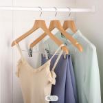 1.5cm Wooden Clothes Hanger Clips , Wardrobe Solid Wood Coat Hanger