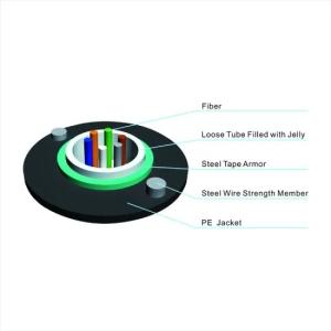 Wholesale Armored Anti UV PE Jacket 2-24 Core GYXTW SM Fiber Optic Cable from china suppliers