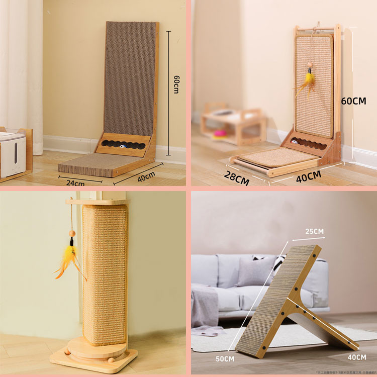 Running Climbing Cat Corrugated Scratcher Triangle Cardboard Cat Scratcher