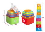 Educational Colorful Baby Stacking Toys With Flower Shape Plastic Cups