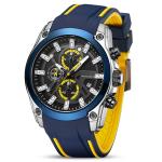 ROHS Mens Quartz Silicone Strap Watches FCC Rubber Strap Chronograph