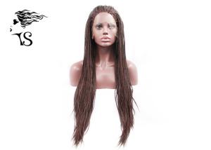 Wholesale Long Brown Synthetic African American Braided Wigs , Sensational Box Braid Wig from china suppliers