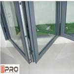 Black Color Aluminum Entrance Folding Glass Doors Heat Insulation glass door