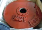 Customized Multilayer Cable Winch Drum , Steel Cable Drum Alloy Steel Red