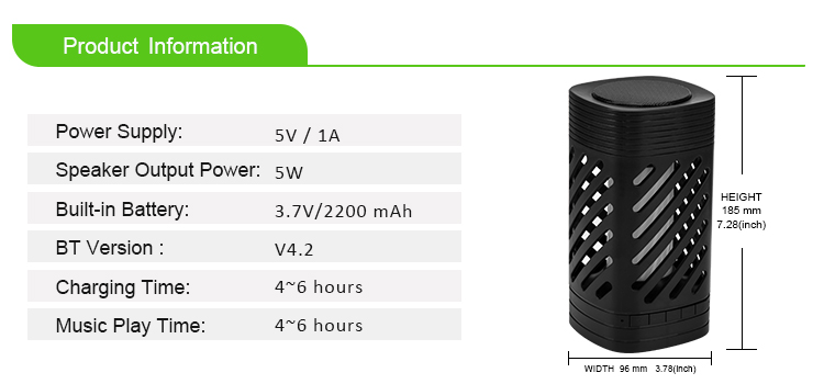 Portable Lamp Wireless Rechargeable Bluetooth Flame Speaker