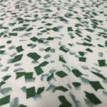 Green And White Floral Print Rayon Fabric Natural Drape And Touch Soft