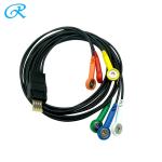 60cm 90cm, 6 Lead black Holter ECG Cable, Snap, Schiller MT101 / MT102