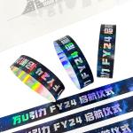 Silver Customized Shiny Laser Glitter Event Wristband for Fashionable Party