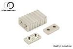 Double Holes Countersunk Magnets N52 Strong Block Shape For Kitchen Bathroom
