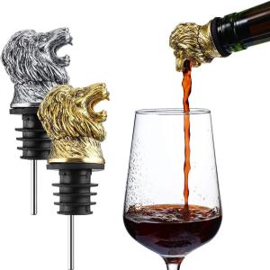 Wholesale Animal Metal Wine Aerator Pourer Lion Head Wine Bottle Pourer from china suppliers