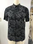 Summer Printed Short Sleeve Shirts 100% Viscose Printed Silk Shirt Mens