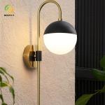 Iron Metal Wall Modern Wall Lamp Round Living Room TV Background