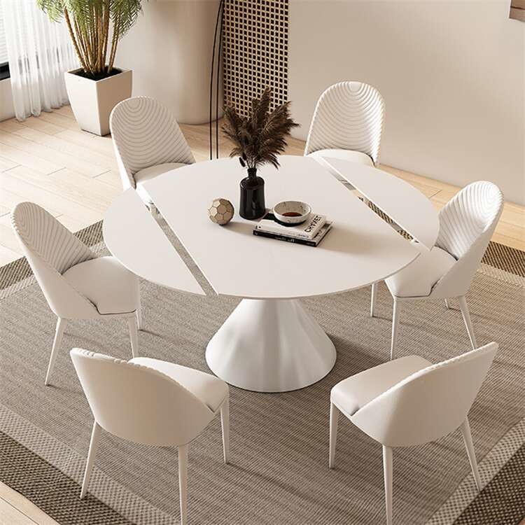 6 Seater Dining Table Set With Leather Or Fabric Chairs