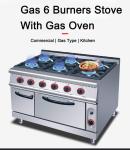 Commercial 6 Burners Gas Oven Range Stove 220KG Capacity and Voltage V LPG2800PA