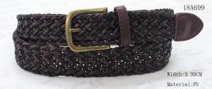 Wholesale PU / Wax Rope Ladies Braided Belts For Women With Antic Brass Buckle &amp; PU Tip from china suppliers