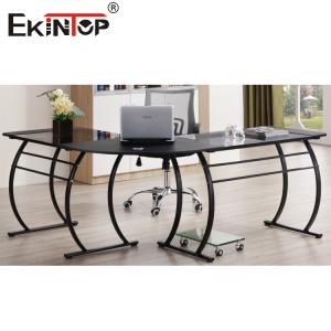 Wholesale L Shaped Glass Desk Office Depot With Metal Legs Home Computer Table from china suppliers