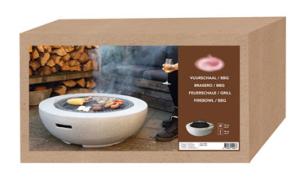 Wholesale MGO Stone Barbecue Fire Bowl Painted Steel Fire Pit Cool Camping Accessories 59.5X34.5cm from china suppliers