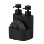 Sand Stone Kitchen Cooking Utensil Caddy Lotion Dispenser 3N1 Black Grey Sand