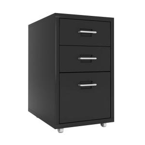 Wholesale KD Structure Black Movable 3 Drawers Makeup Storage Cabinet from china suppliers
