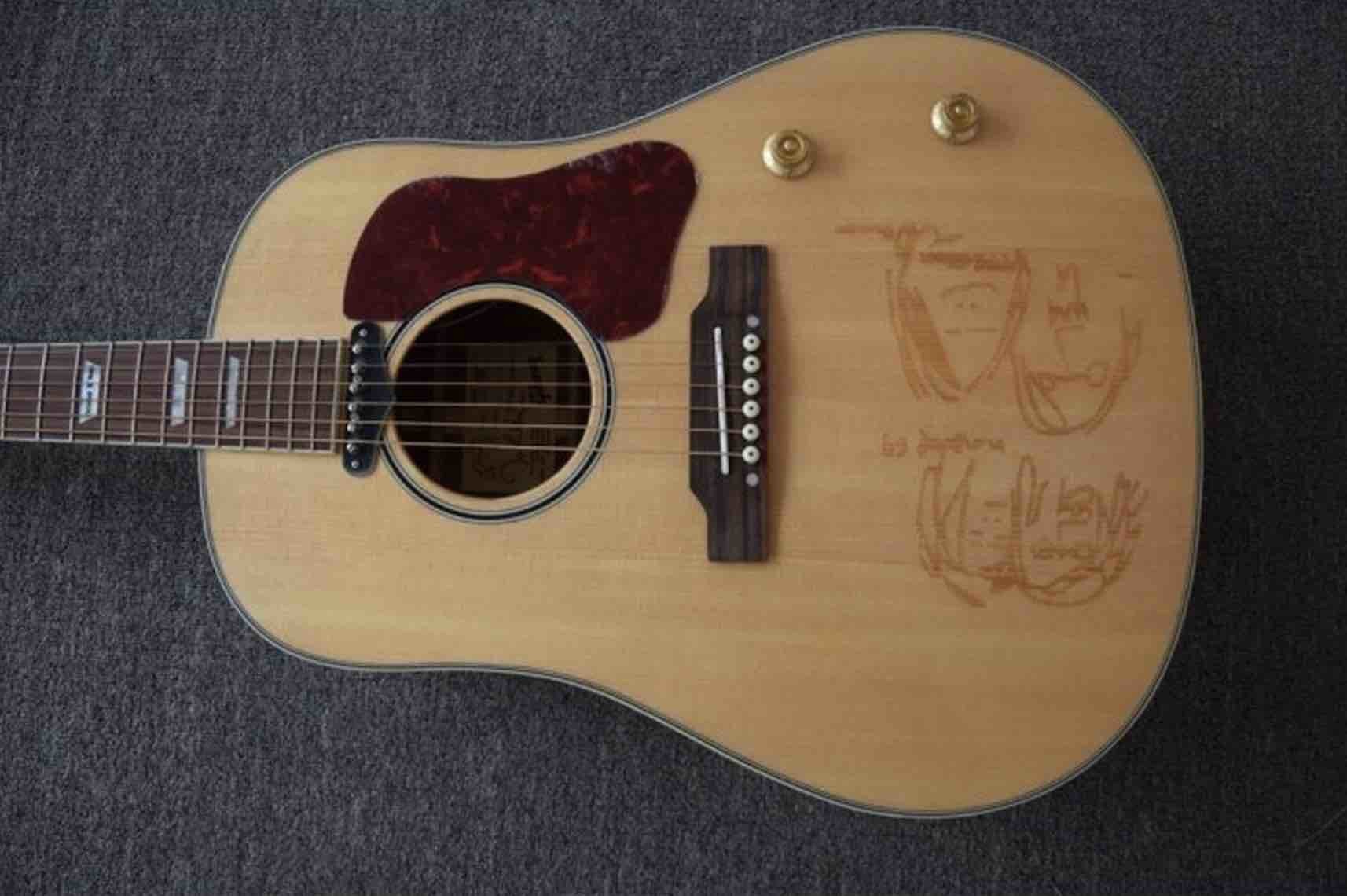 Custom Shop John Lennon J160e Natural Acoustic Guitar with customize logo on headstock is available free shipping cost