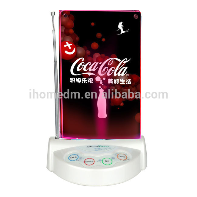 wireless 4 key call button with menu holder