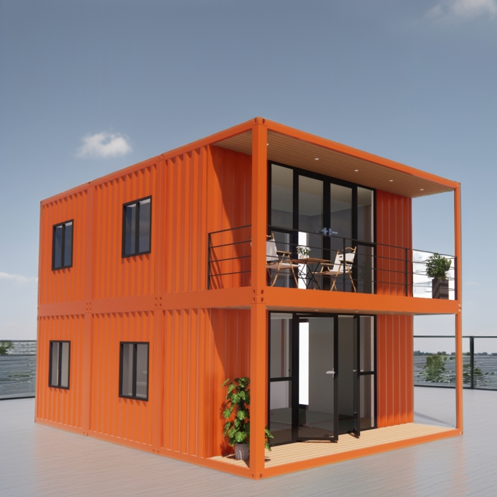 Customizable Double-Story Container House for Seaside Vacation Fireproof Prefabricated Forest Villa Resort Sizes 20ft 40ft