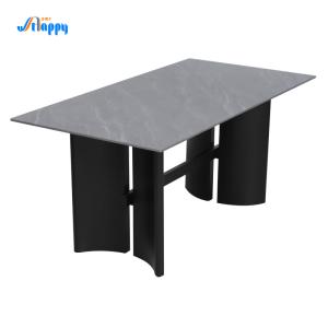 Wholesale Customizable 1650mm Black Ceramic Dining Table Easy Assemble DT-1020 from china suppliers