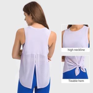 Wholesale Fashion Running Sports Ladies Yoga Tops Quick Dry Sleeveless T - Shirt Women Open Back from china suppliers