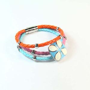 Wholesale Europ American Fashion Trendy Stainless Steel Geniune PU Leather Bracelet Bangle LBL268 from china suppliers