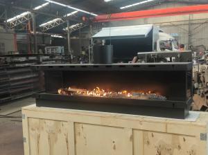 Wholesale European Black Matte Carbon Steel Three-sided gas fireplace Propane Gas Natural Gas Fireplaces from china suppliers