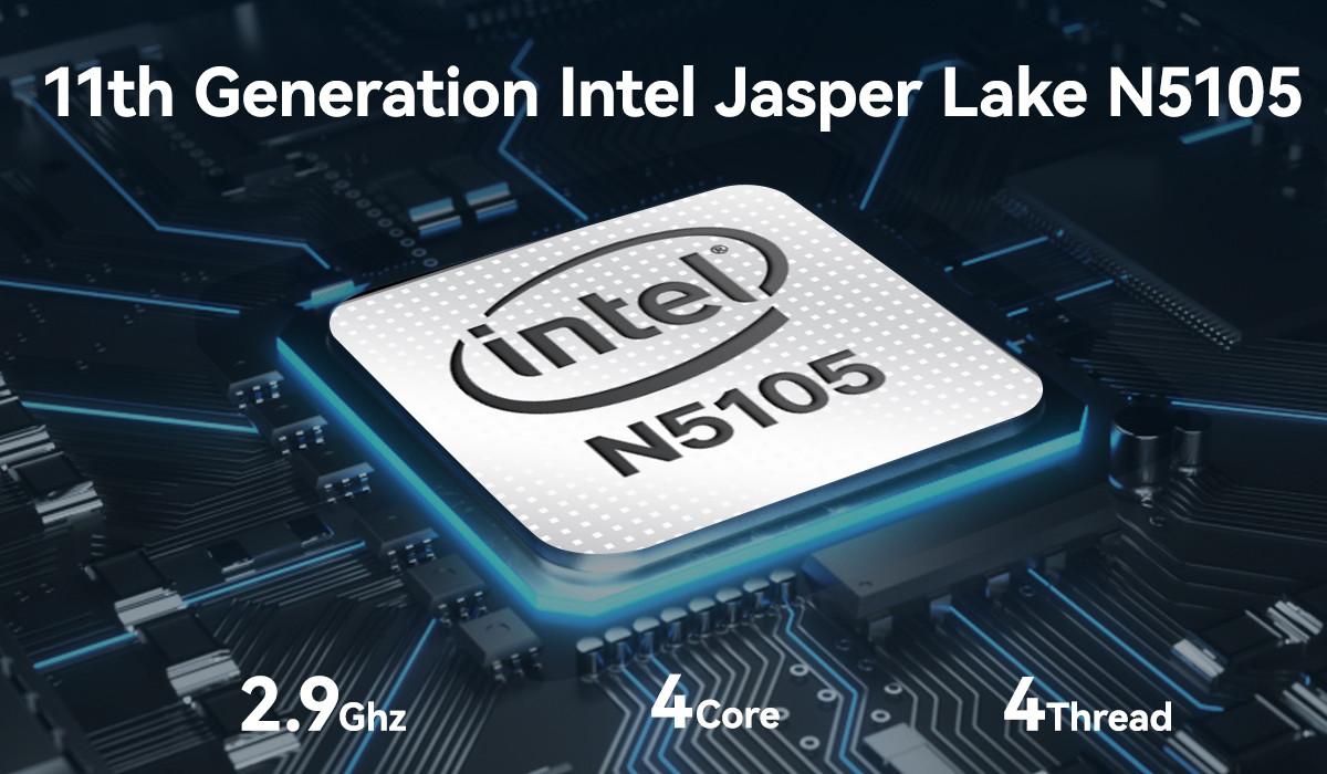 Portable Intel Celeron N5105 2.5 GbE Mini PC With 4K Dual HD Display