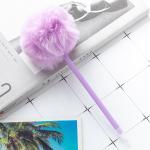 Lovely Colorful Soft Fluff Plastic Ball Pen 1.0mm Slender Barrel Gift Ballpoint