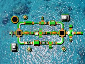 Wholesale Customized Outdoor Giant Inflatable Floating Water Park For Entertain , 55.4*28 M from china suppliers