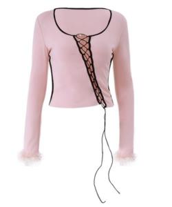 Wholesale Customized Small Quantity Clothing Manufacturers Women'S Sexy Long Sleeve T Shirt Ladies Top from china suppliers