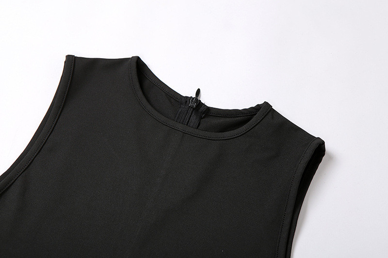 Sport Style Sleeveless Women Bodycon Jumpsuit O Neck Zipper Up