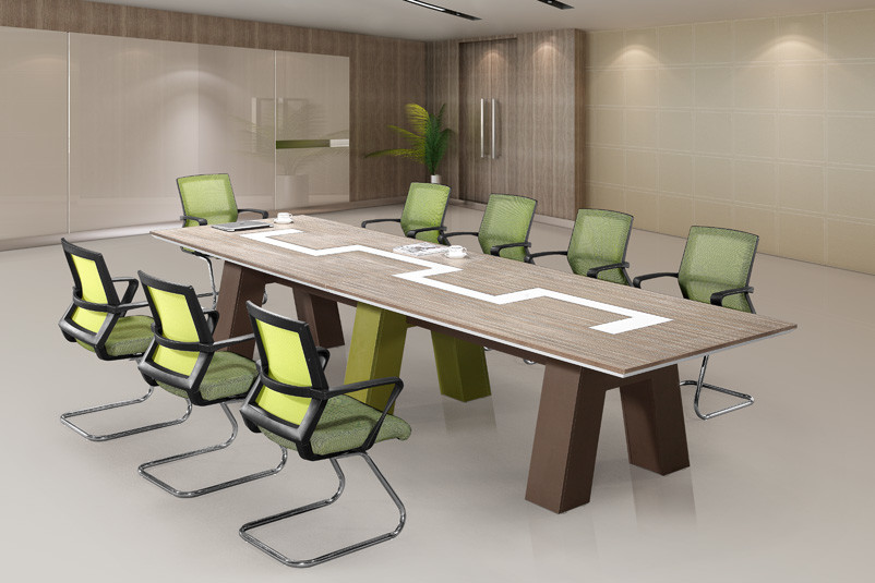 Large Size Modular Conference Room Tables Panel Wood Style Melamine Finishing